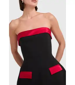 Amanda Uprichard Lucienne Skort Romper in Black/Ruby Capri Size S / AU 8 for rent on The Volte - image 3