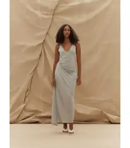 Paris Georgia Ballerina Draped Dress Cloud Grey Size S / AU 8