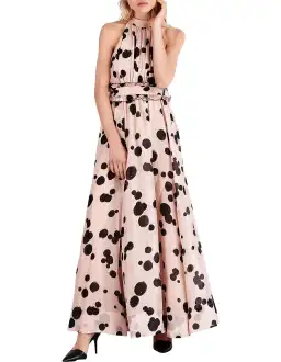 Aje Georgia Maxi Dress Pink Print Size 6