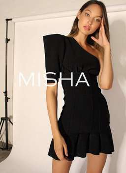 MISHA COLLECTION SORAYA MINI DRESS BLACK Size 12