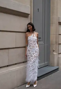 Roberta Einer Nadia Midi Dress Off White Size 8