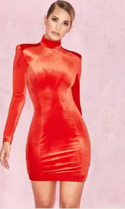 House of CB Velvet Mini Dress Red Size 8 for rent on The Volte - image 1