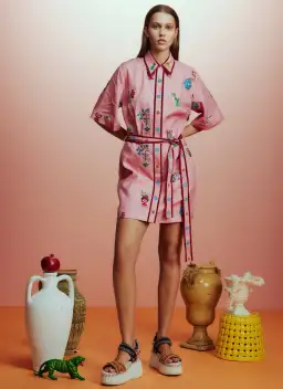 Alemais Timmy Embroidered Mini Dress Pink Size AU 12 for rent on The Volte - image 1