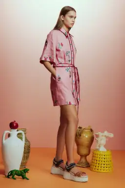 Alemais Timmy Embroidered Mini Dress Pink Size AU 12 for rent on The Volte - image 2