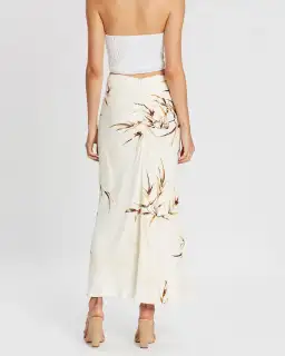 Shona Joy Horizon Ruched Bias Midi Skirt Print Size 8 for rent on The Volte - image 3
