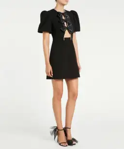 Rebecca Vallance Katie Bow Mini Dress Black Size 10 for rent on The Volte - image 2