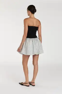 DISSH Stockholm Stripe Silk Blend Mini Dress Black/White Size 6 for rent on The Volte - image 3