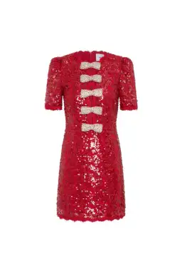 Rebecca Vallance Leyla Short Sleeve Mini Dress Red Sequin Size 12 for rent on The Volte - image 4