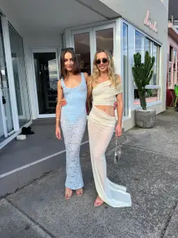 Michael Lo Sordo Halle Lace Mini Dress Blue Size 6  for rent on The Volte - image 1