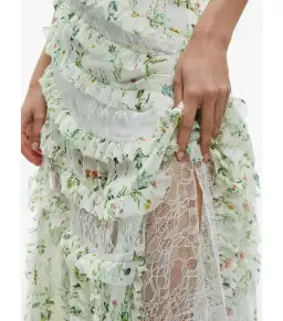 Alice + Olivia Sondra Ruffled Maxi Dress Floral Size AU 10 for rent on The Volte - image 4