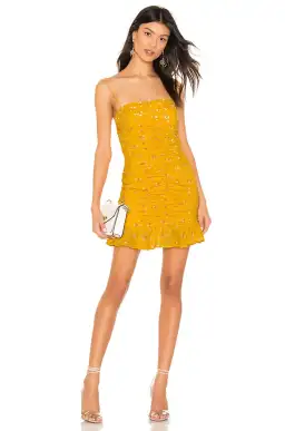 Bec & Bridge Marigold Fields Mini Dress Yellow Floral Size 10