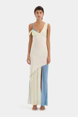 Sir the Label Thames Splice Midi Dress Ecru Multi Size 10 for rent on The Volte - image 1