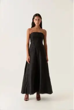 Aje Soundscape Maxi Dress Black Size AU 10