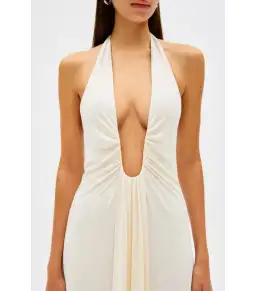 Misha Jennifer Cupro Maxi Dress Ivory Size 8/S for rent on The Volte - image 3