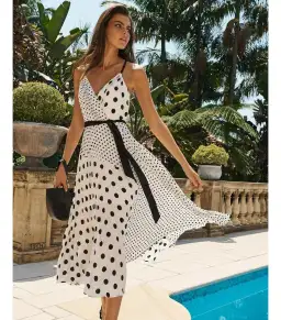 Sheike  Navigate Dress in White Black Polka Dot Size AU 6 for rent on The Volte - image 3