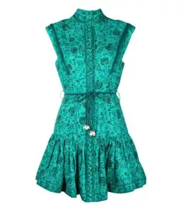 Zimmermann Lulu Panelled Flip High Neck Mini Dress Jade Floral Print Size 1 / AU 10 for rent on The Volte - image 6