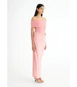 Benni Yasmin Off-Shoulder Maxi Dress Candy Floss Size AU 6 for rent on The Volte - image 2