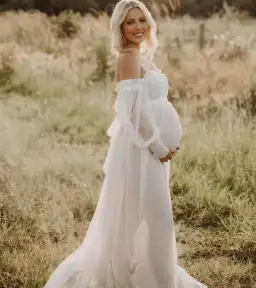 Isadora Tulle Dress White in Nude Lining Size S / AU 10 for rent on The Volte - image 1