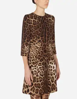 Dolce & Gabbana Double Crepe Mini Dress Leopard Print Size 8 for rent on The Volte - image 4
