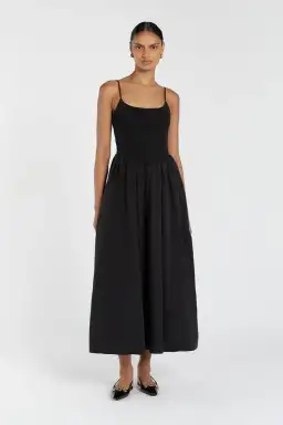 DISSH Milano Cotton Midi Dress Black Size 8 for rent on The Volte - image 1