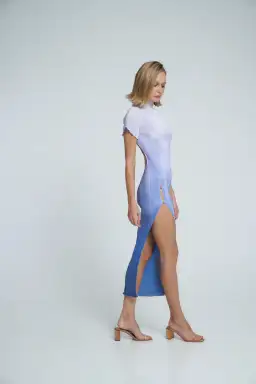 L’Idee London Cocktail Dress in Ocean Ombre Size AU 6