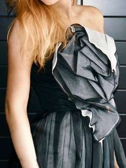 Carla Zampatti Organza Evening Gown Black Size 6 for rent on The Volte - image 2