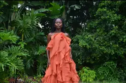 Pandorea Layered Maxi Dress - Coral Clay Aje size 12 for rent on The Volte - image 4