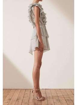 Shona joy Rye ruffle drawstring mini dress size 6-8