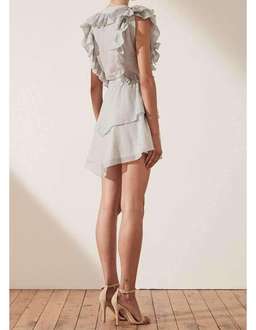 Shona joy Rye ruffle drawstring mini dress size 6-8