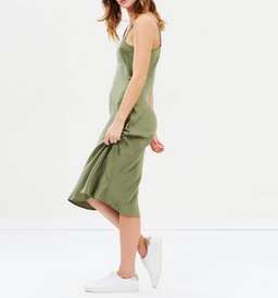 Silk laundry 90s slip dress khaki size 8 