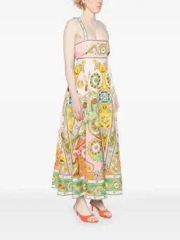 Alemais Pinball Linen Midi Dress Multi Size AU 12  for rent on The Volte - image 2