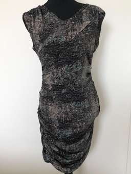Iro Print Dress Heidi Black Grey Size 10 for rent on The Volte - image 3