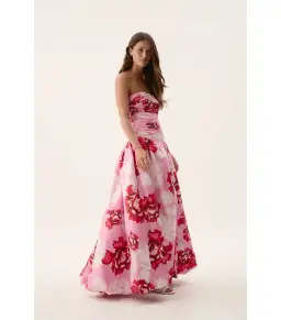 Aje Behold Maxi Dress in Pink Boldly Blooming Size AU 10 for rent on The Volte - image 2