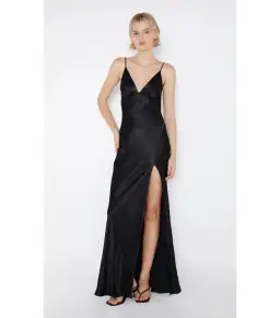 Bec & Bridge Ren Split Maxi Dress Black Size AU 8