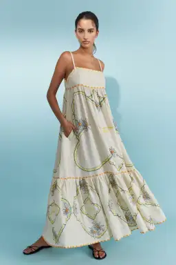 Antipodean Flower Seeker Sun Dress in Snow Drop in size 10 for rent on The Volte - image 1