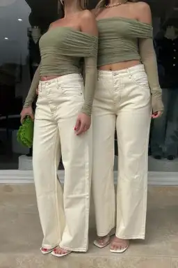 Benni Yasmin Off Shoulder Top in Pistachio Green Size S / AU 8 for rent on The Volte - image 5