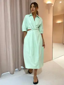 Camilla and Marc Kyra Cocoon Midi Dress in Sour Apple Green Size 8 for rent on The Volte - image 1
