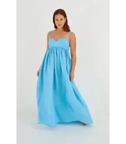 Oroton Bodice Detail Gown Lake Blue Size AU 8 for rent on The Volte - image 1