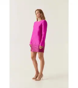 Aje Reflection Sequin Mini Dress in Deep Magenta Size AU 10 for rent on The Volte - image 4