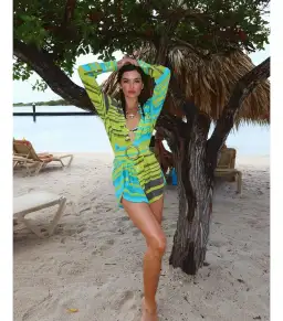 Bamba Swim Titan Shirt Dress in Reef Size S / AU 8 for rent on The Volte - image 1