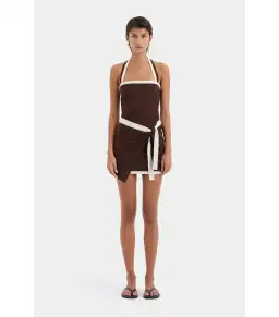 Sir the Label Jacques Mini Dress Chocolate Brown Size AU 12 for rent on The Volte - image 1