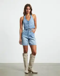 Rollas Halter Denim Vest Basette Blue Size M / AU 10  for rent on The Volte - image 1