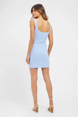 Kookai Stretch Crepe Mini Dress Powder Blue Size 38 / AU 10 for rent on The Volte - image 3