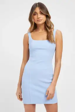 Kookai Stretch Crepe Mini Dress Powder Blue Size 38 / AU 10 for rent on The Volte - image 2