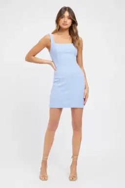 Kookai Stretch Crepe Mini Dress Powder Blue Size 38 / AU 10 for rent on The Volte - image 1