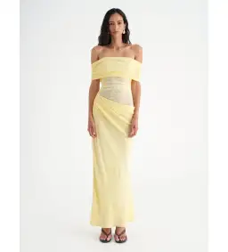 Benni Nico Off The Shoulder Dress Yellow Size 8 for rent on The Volte - image 1