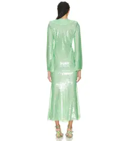 Self Portrait Sequin Midi Dress Green Size 6  for rent on The Volte - image 2