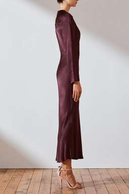 Shona Joy Morrison Long Sleeve Bias Midi Dress Burgundy Size 8 / AU 8 for rent on The Volte - image 4