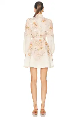 Zimmermann The Illustration Buttoned Mini Dress in Cream Rococo Floral Size 3 / AU 14 for rent on The Volte - image 2