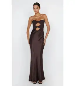Bec & Bridge Halle Strapless Dress Chocolate Size AU 6 for rent on The Volte - image 1